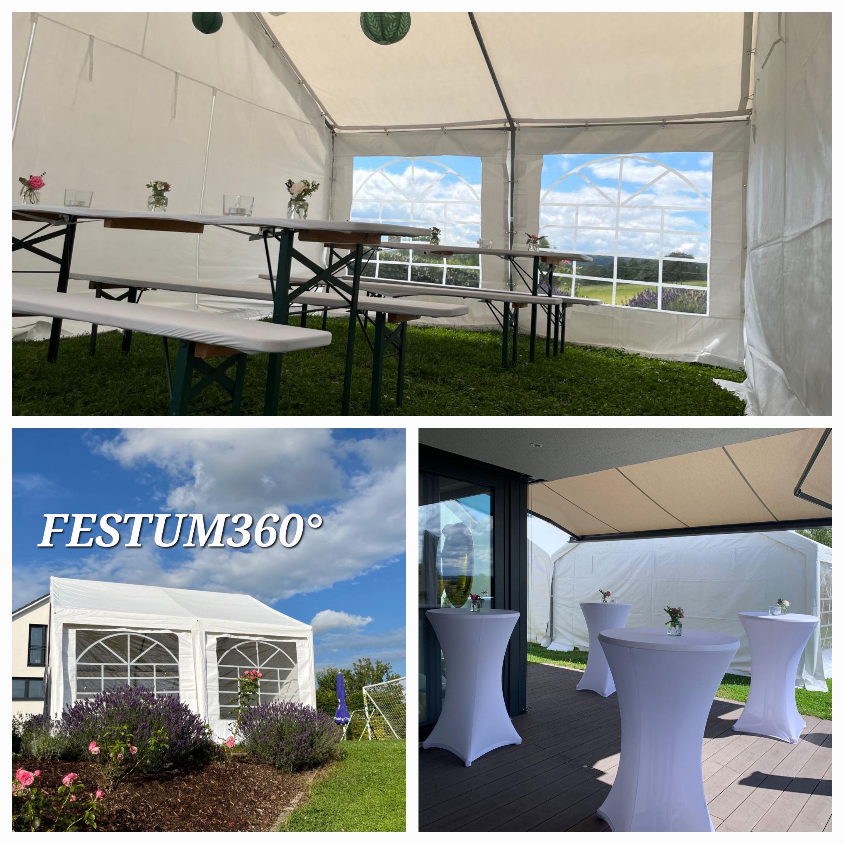 Ansicht Zelt 3x 3 mtr.