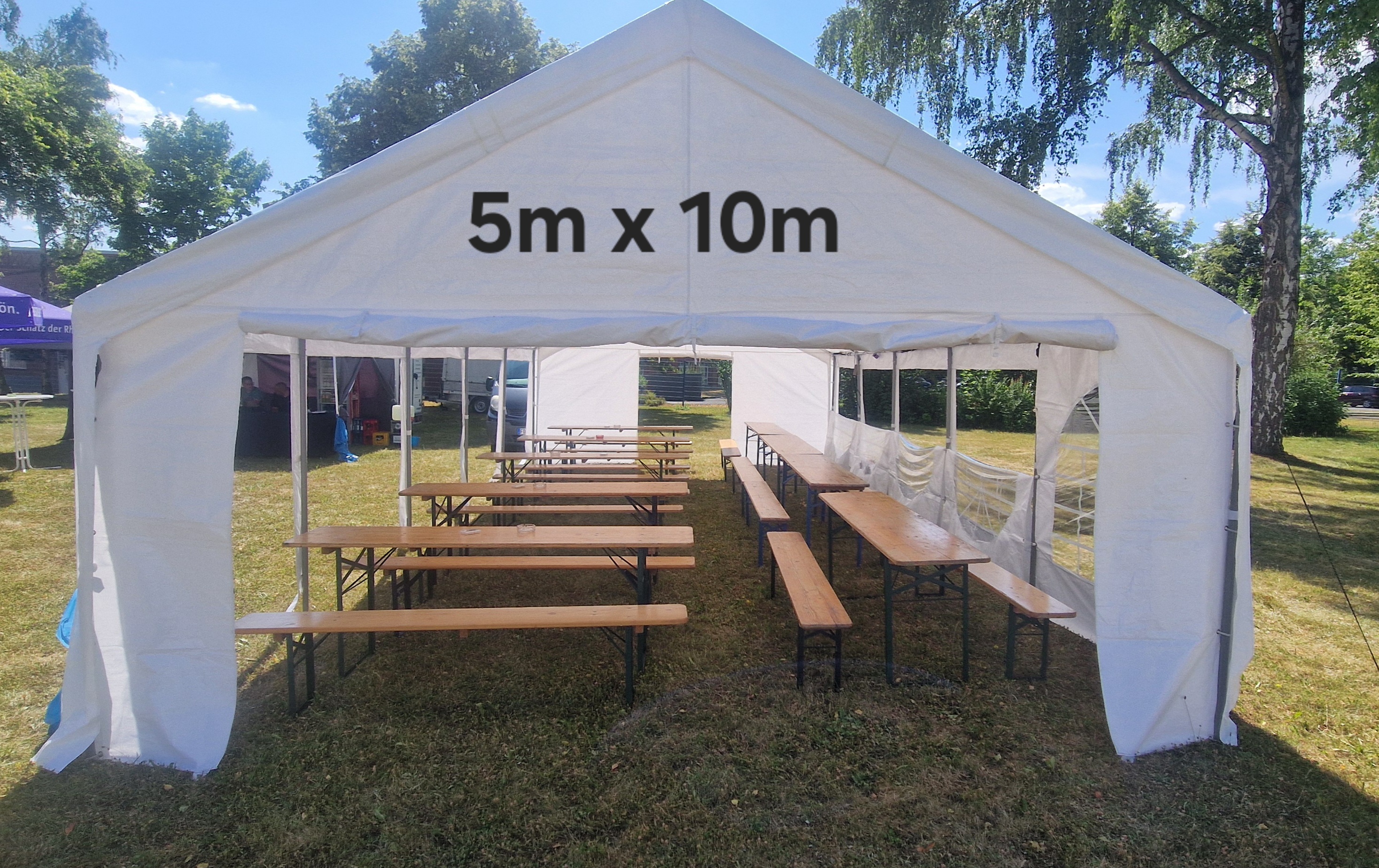Ansicht Zelt 5 x 10 mtr. Ansicht Zelt 5 x 10 mtr.